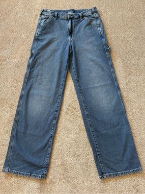 Gap ’90s Carpenter Jeans Women’s 28/6R Wide Leg Light Wash Stretch Denim